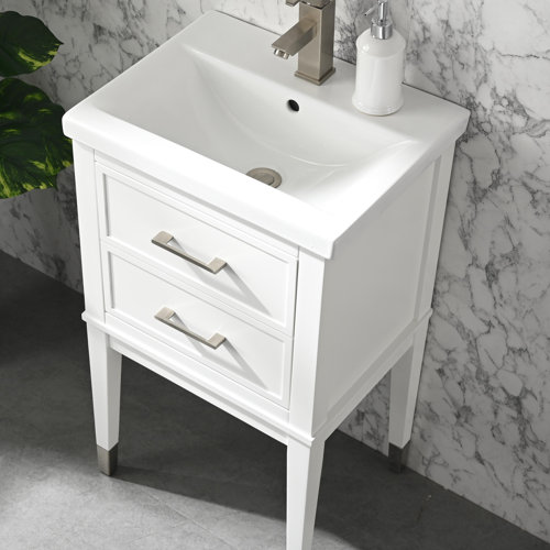 Everly Quinn Draven 24" WallMounted Single Bathroom Vanity Set